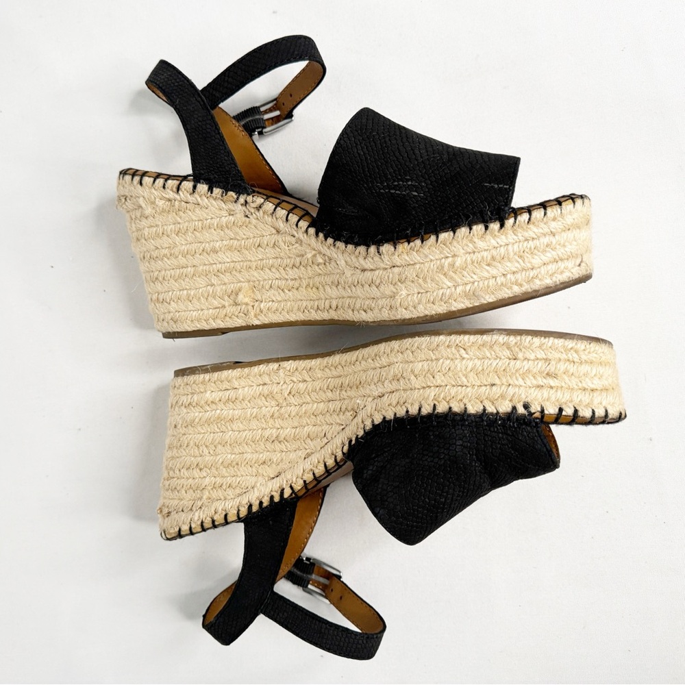 FRANCO SARTO PLATFORM LEATHER TEXTURED ESPADRILLES SZ 9.5. - Picture 5 of 12